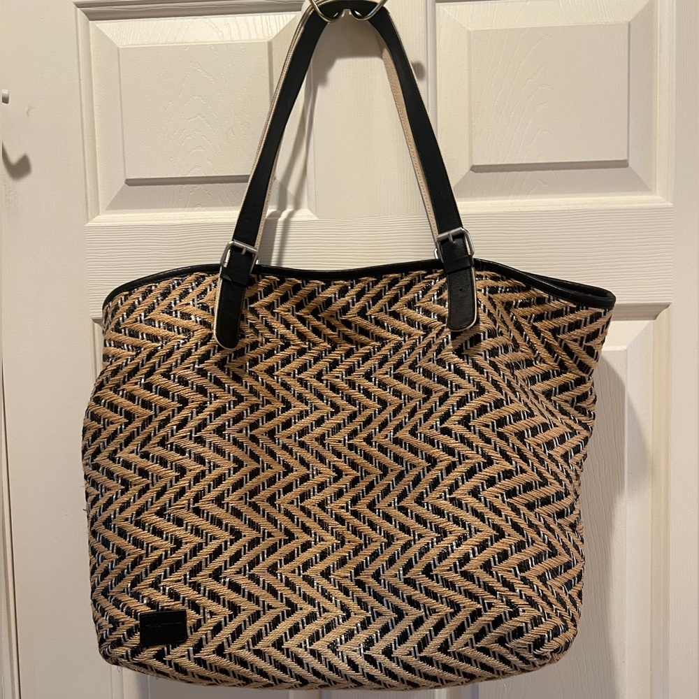 TOMS Chevron Woven Straw Large Tote Bag